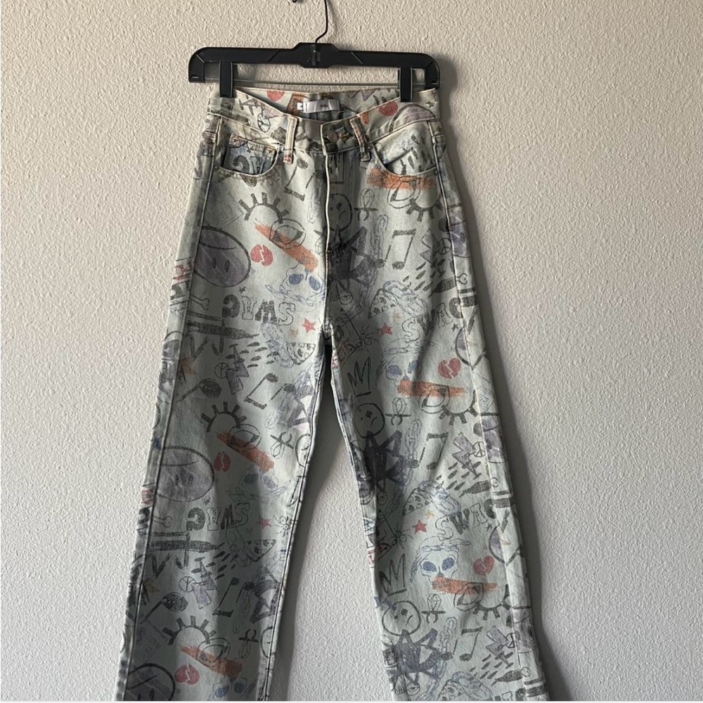 Adika Multicolor Graphic Jeans